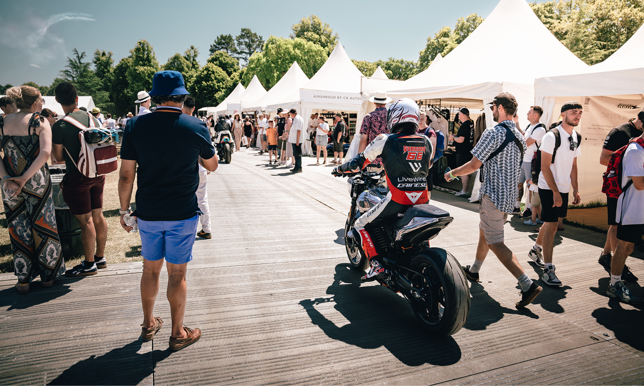 news, articles, cms, s2 alpinista, festival of speed, fos, goodwood, people, street, bike, city, man, group together, race, competition, festival, road, woman, many